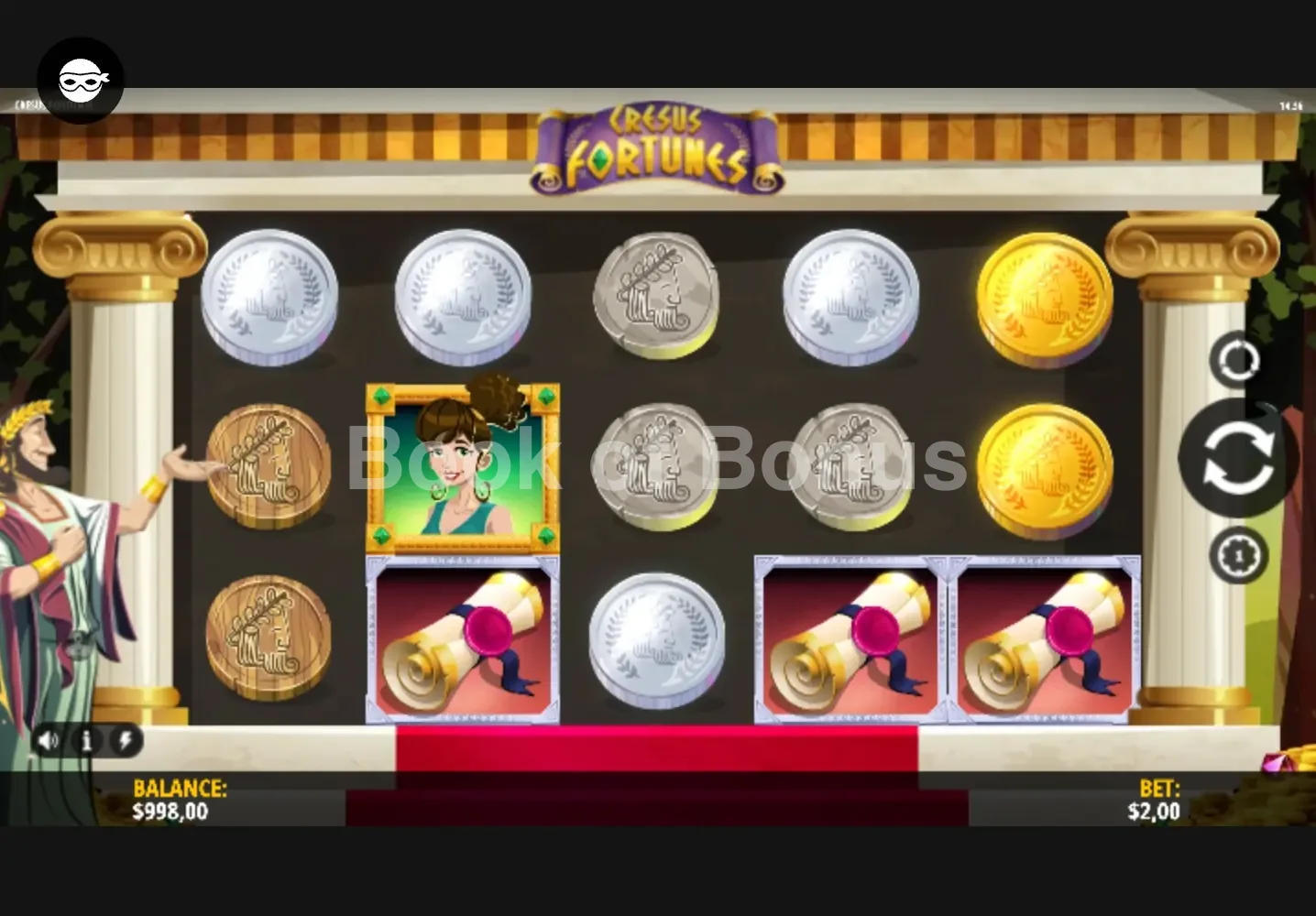 Cresus Fortunes par iSoftBet - jeu de base et disposition des rouleaux