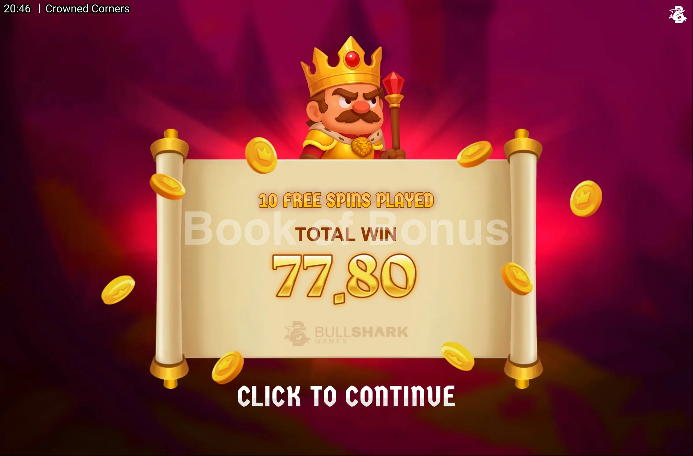 Gros gain sur Crowned Corners