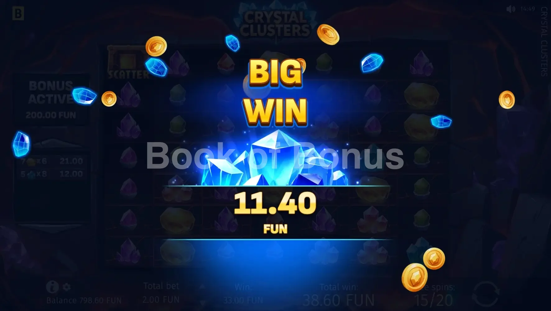 Crystal Clusters par BGaming - gros gain