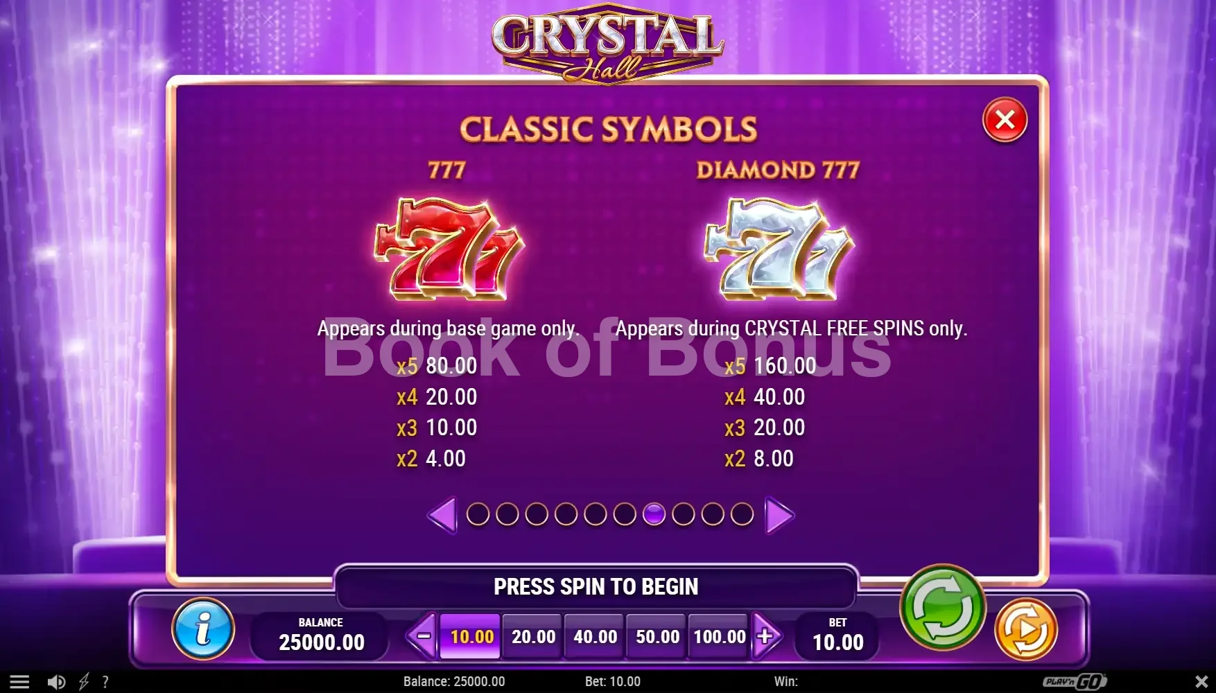 Table de paiement Crystal Hall