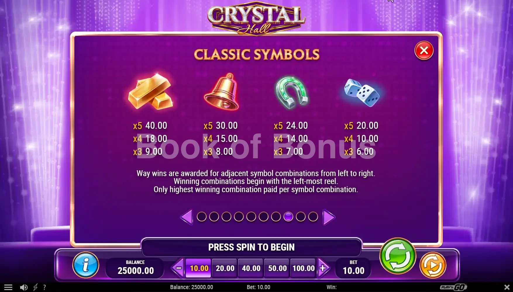 Symboles premium Crystal Hall