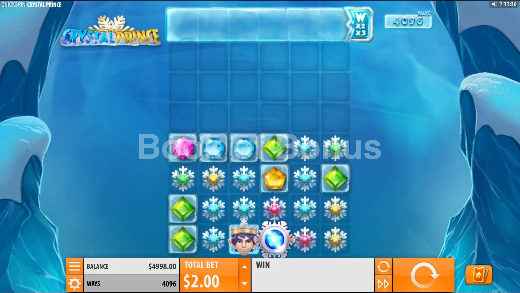 Crystal Prince par Quickspin - jeu de base et disposition des rouleaux
