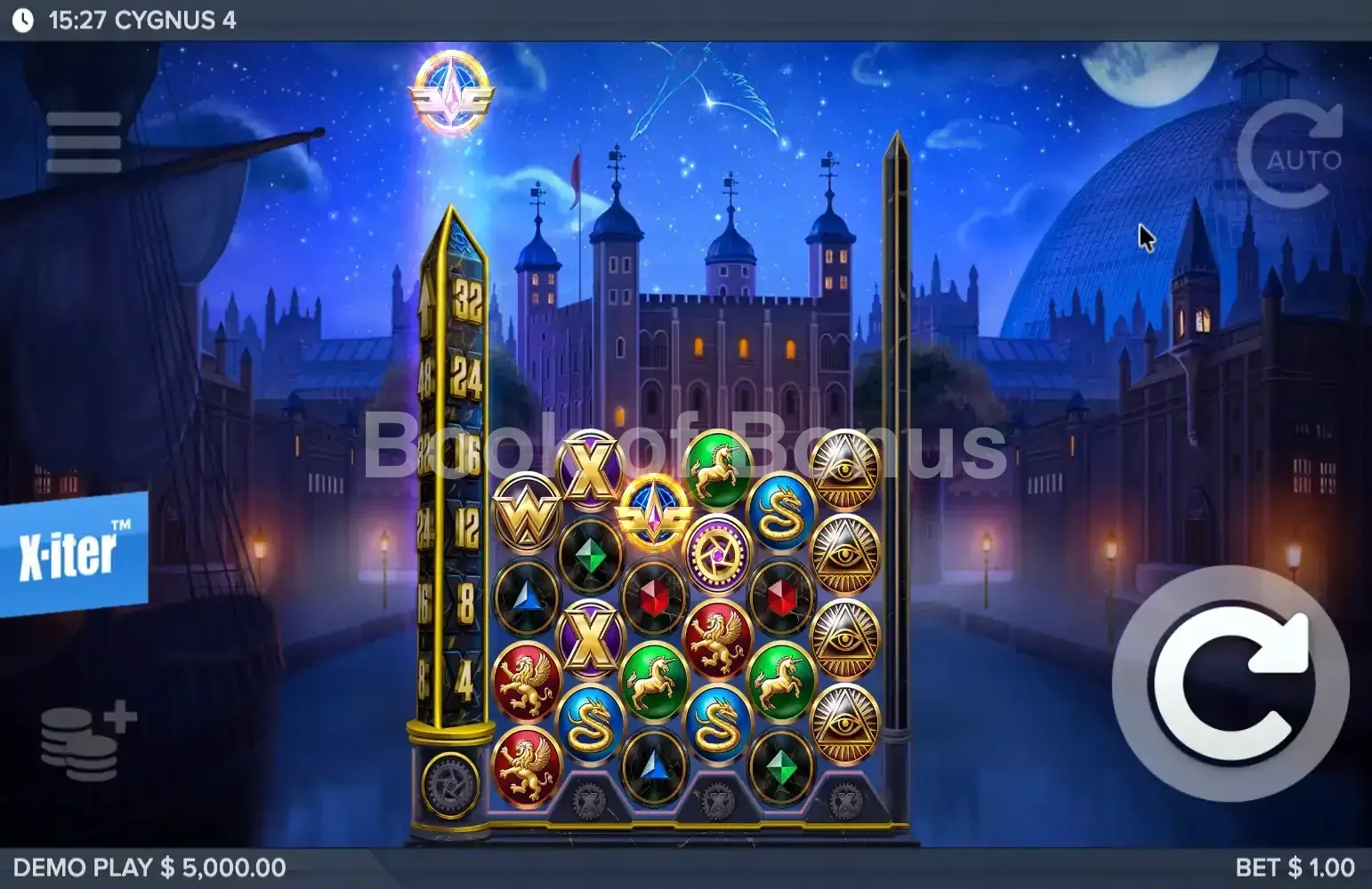 Cygnus 4 par ELK Studios - jeu de base et disposition des rouleaux