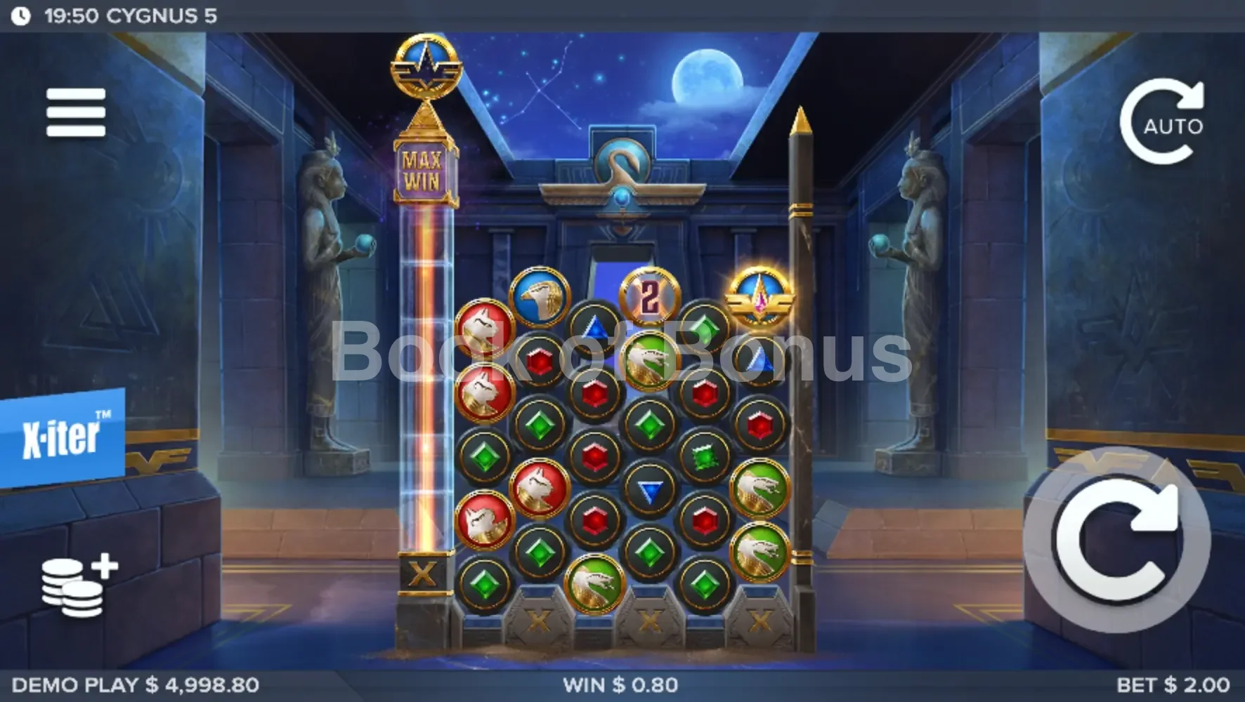 Cygnus 5 par ELK Studios - jeu de base et disposition des rouleaux