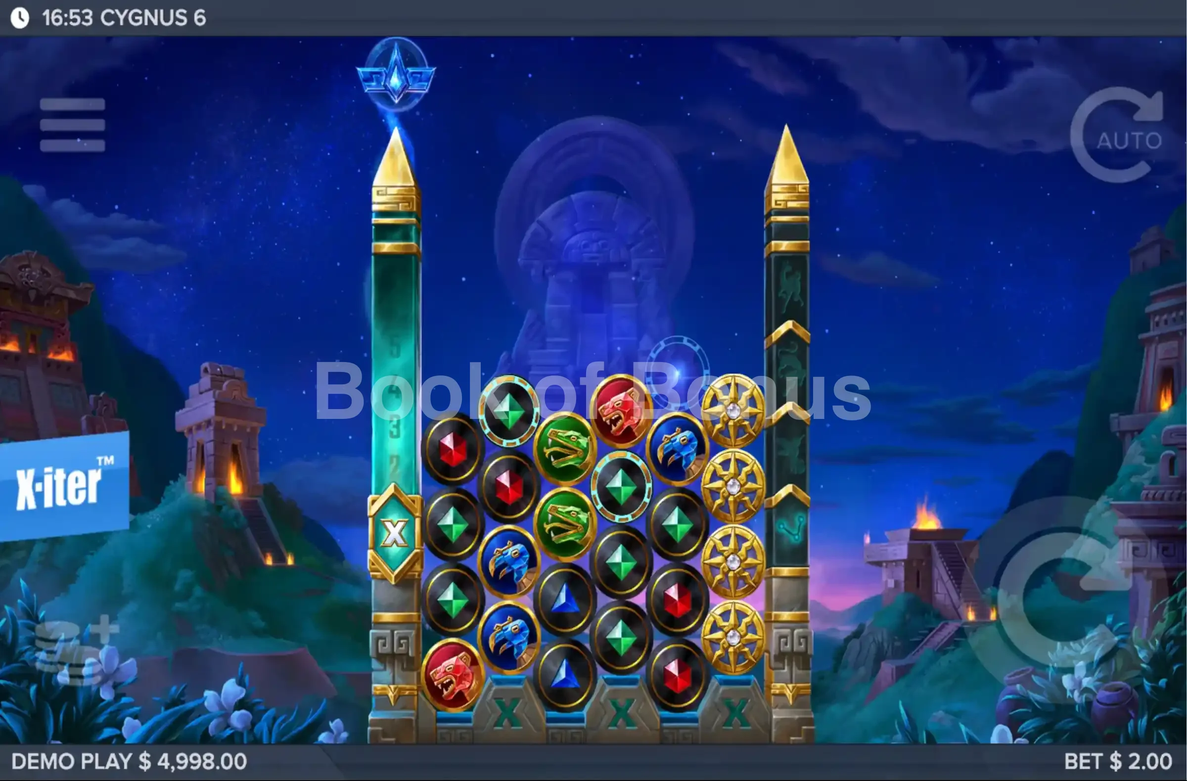 Cygnus 6 par ELK Studios - jeu de base et disposition des rouleaux