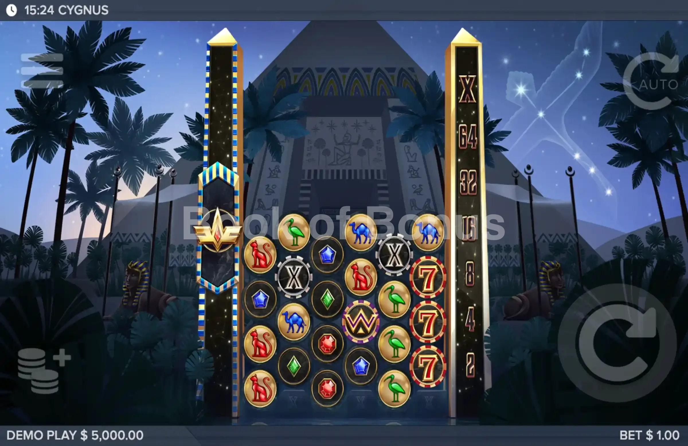 Cygnus par ELK Studios - jeu de base et disposition des rouleaux