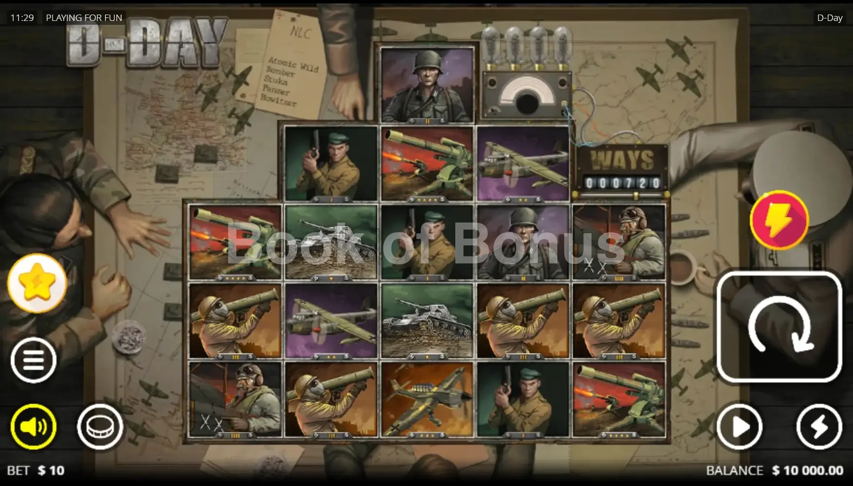D-Day par Nolimit City - jeu de base et disposition des rouleaux