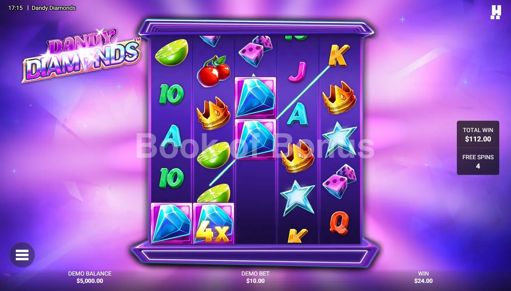 Dandy Diamonds par Hacksaw Gaming - tours gratuits