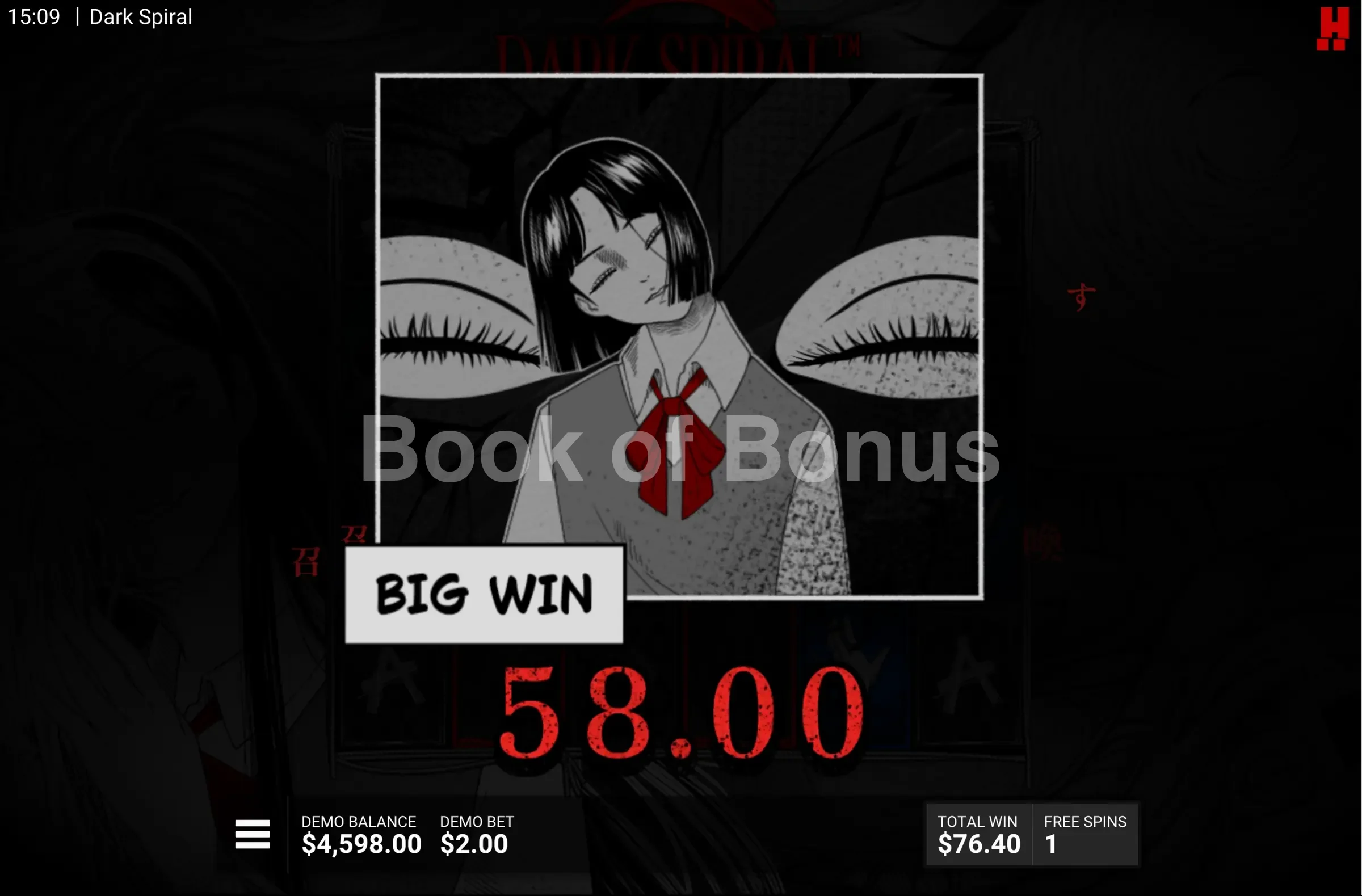 Dark Spiral par Hacksaw Gaming - gros gain
