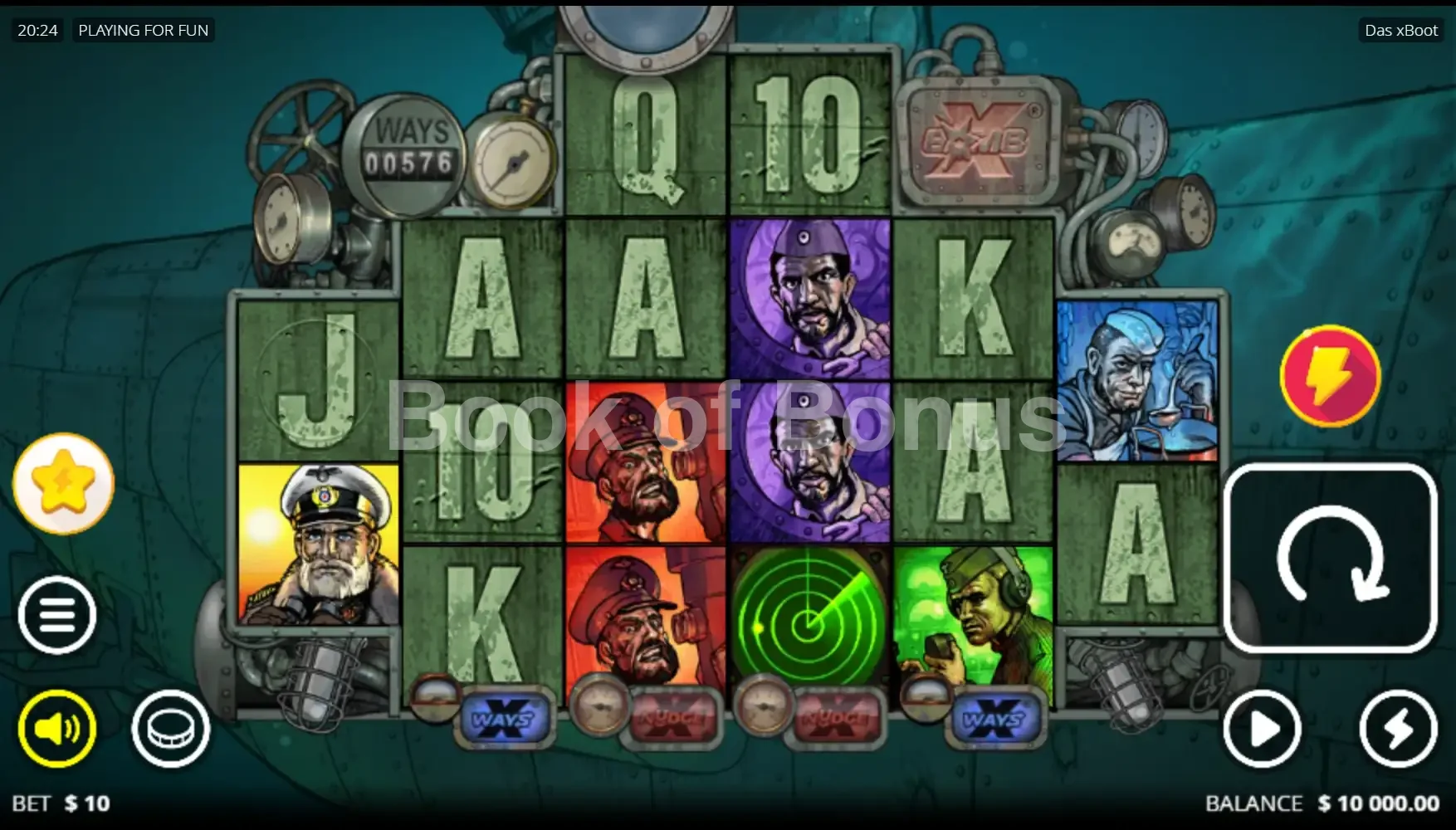Das xBoot par Nolimit City - jeu de base et disposition des rouleaux