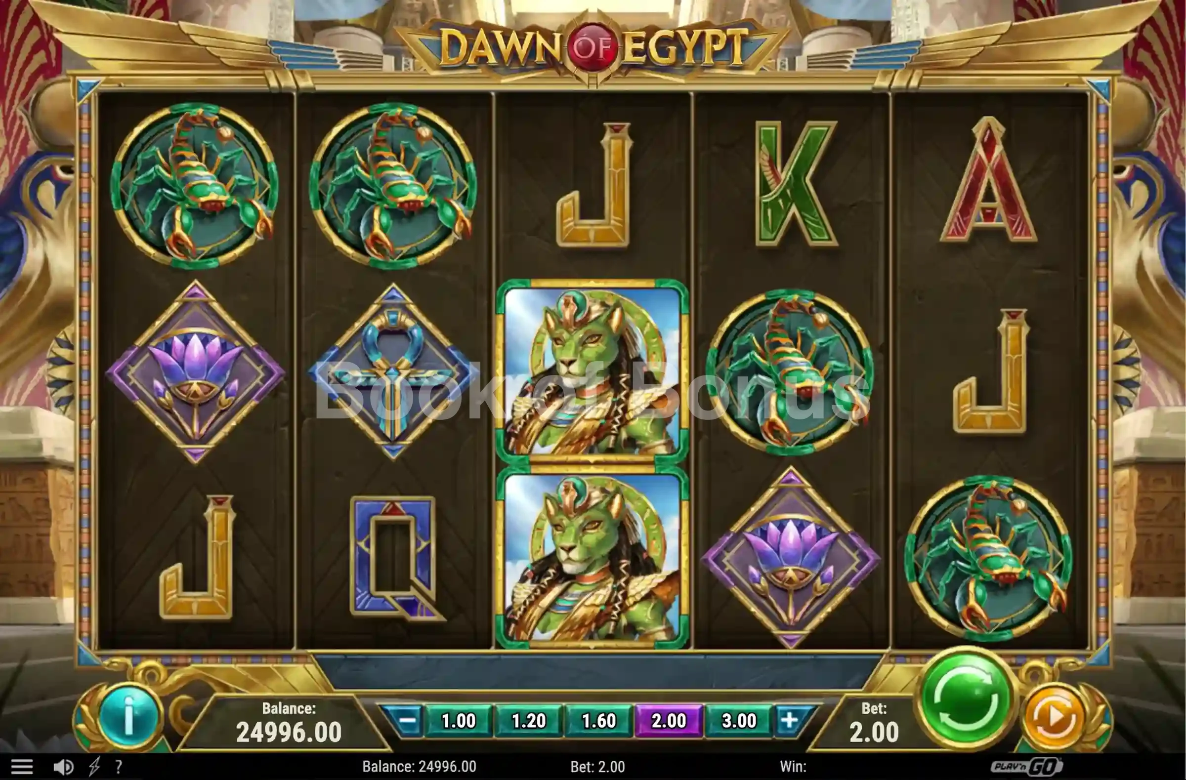 Dawn of Egypt par Play'n GO - base game 2
