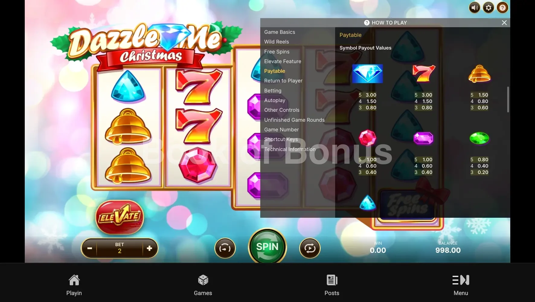Dazzle Me Christmas par NetEnt - table des gains et valeurs des symboles