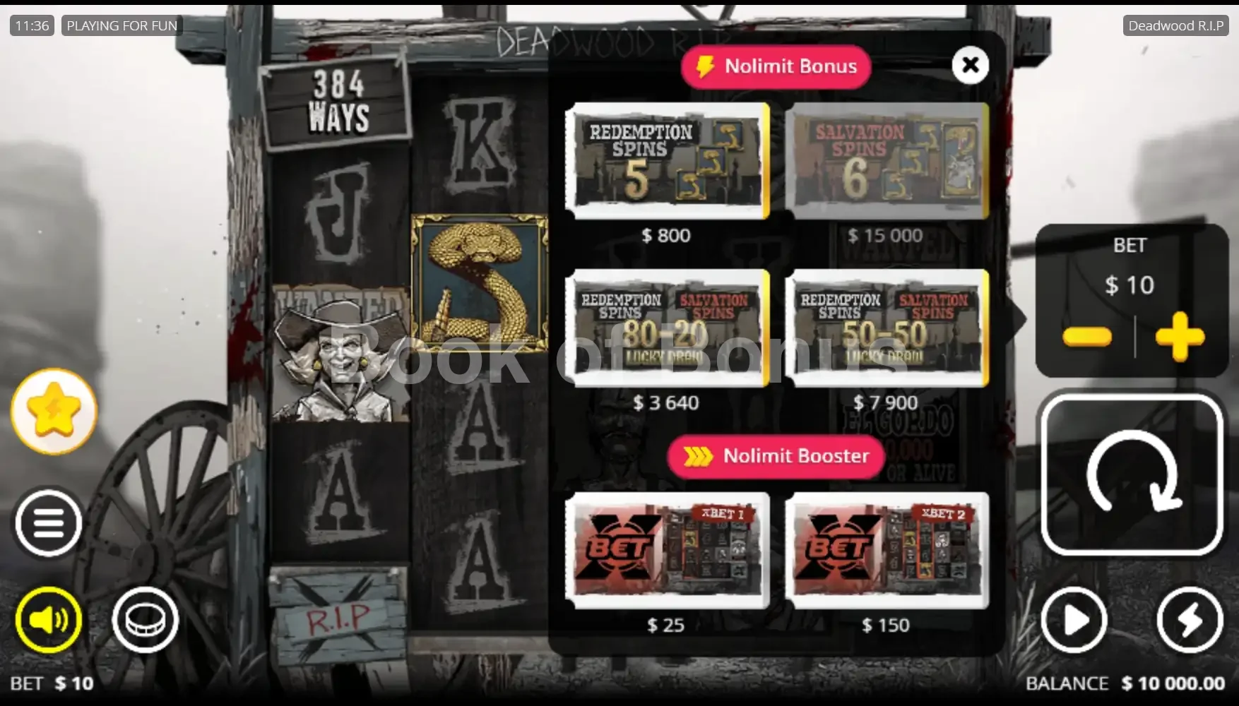 Achat de bonus Deadwood R.I.P.