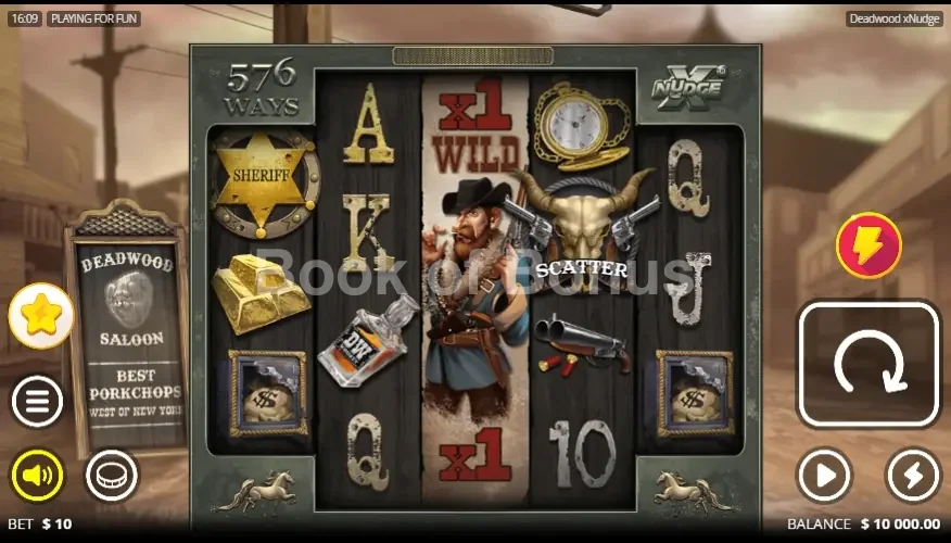 Deadwood par Nolimit City - jeu de base et disposition des rouleaux