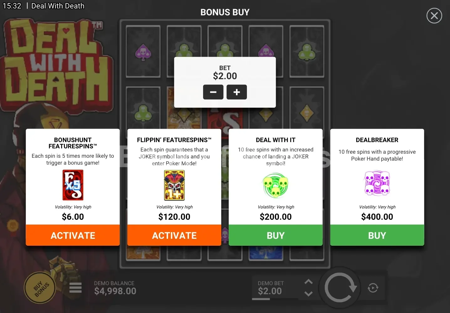 Achat de bonus Deal With Death