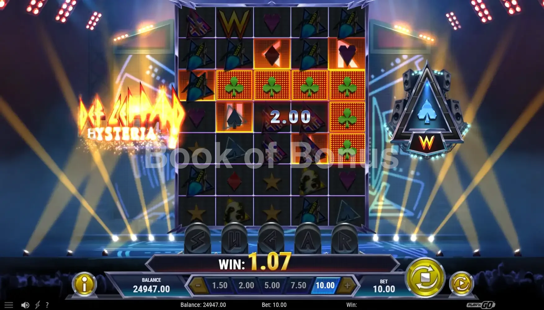 Def Leppard Hysteria par Play'n GO - spin result