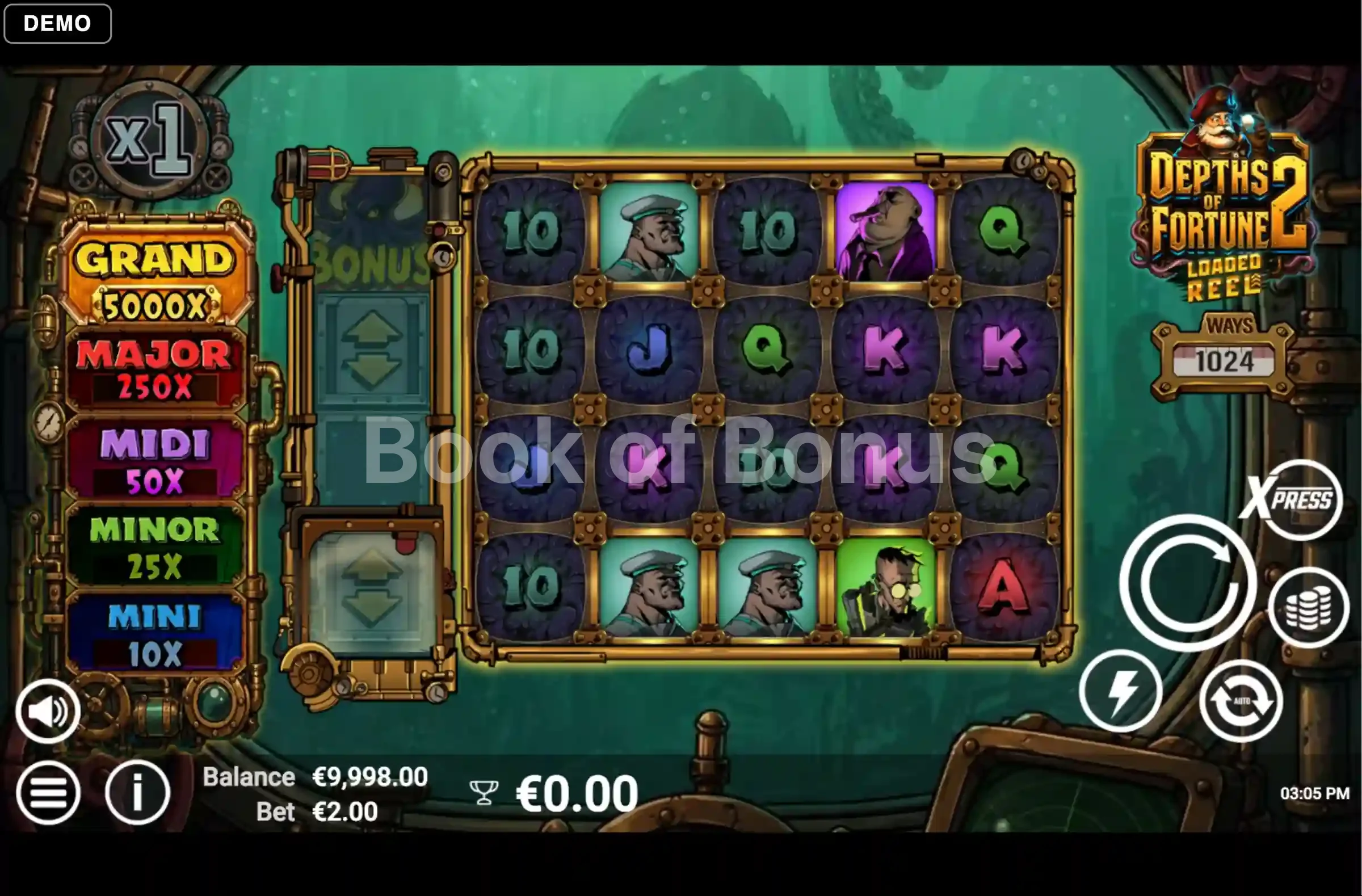 Depths of Fortune 2 par Avatar UX - jeu de base et disposition des rouleaux
