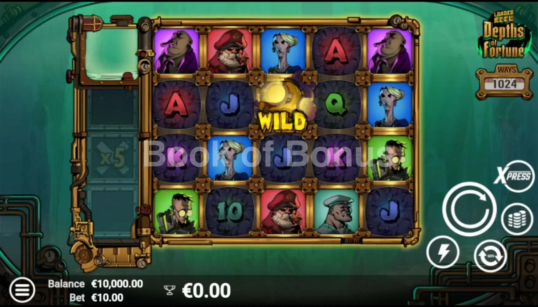 Depths of Fortune par Avatar UX - jeu de base et disposition des rouleaux