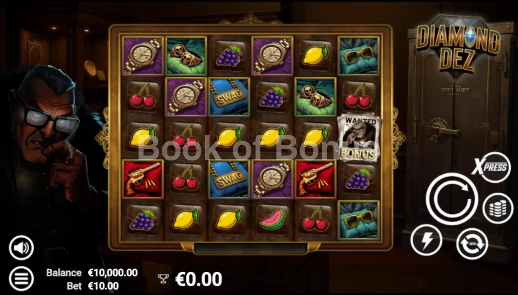 Diamond Dez par Avatar UX - jeu de base et disposition des rouleaux