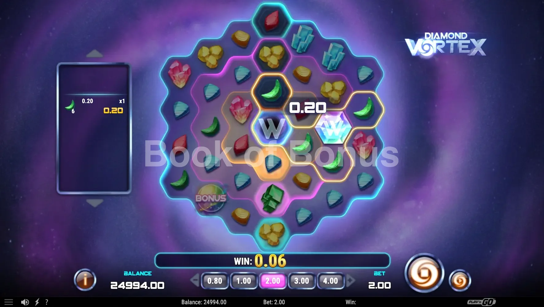 Diamond Vortex par Play'n GO - base game 2