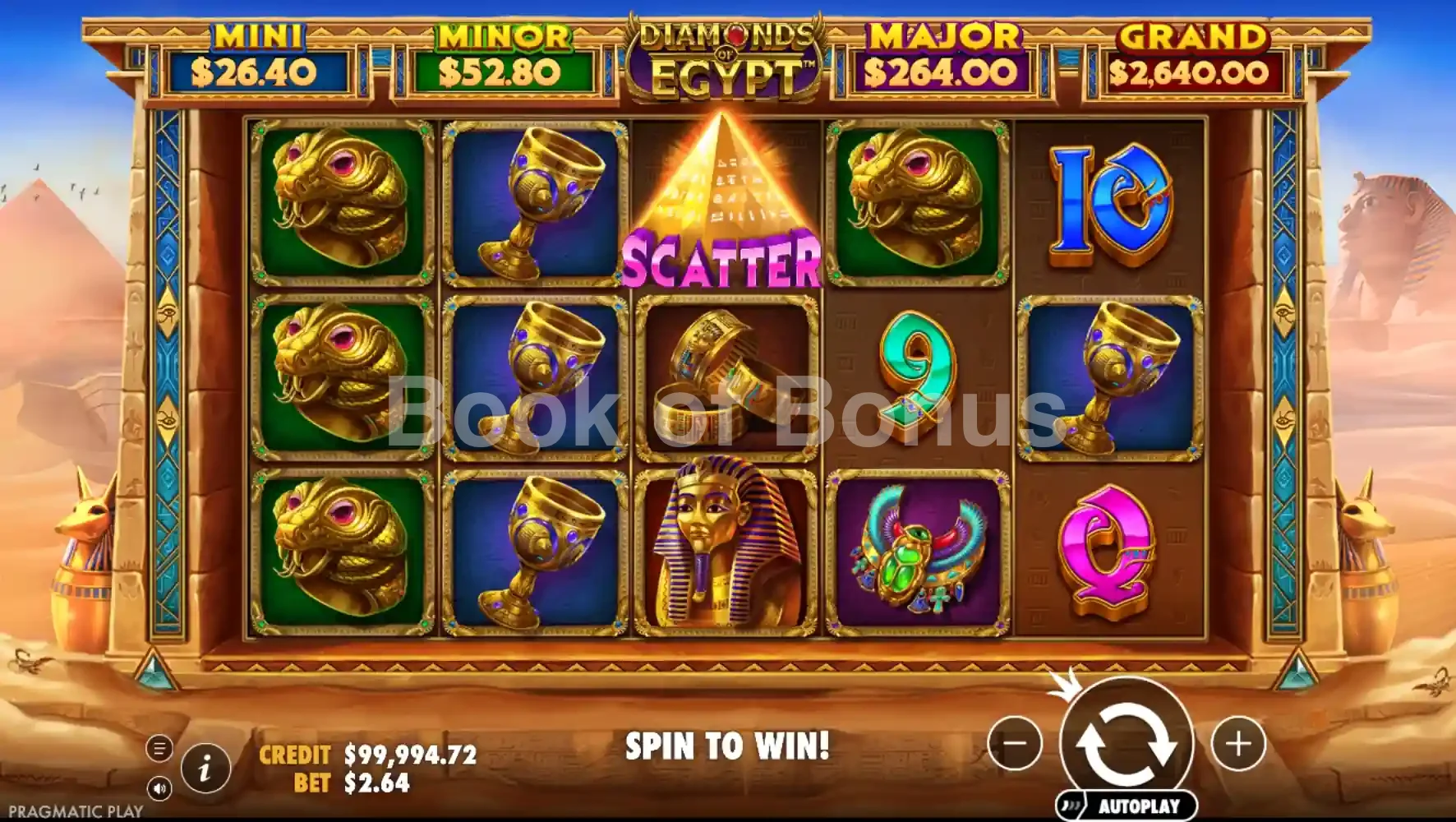 Diamonds of Egypt par Pragmatic Play - base game 2