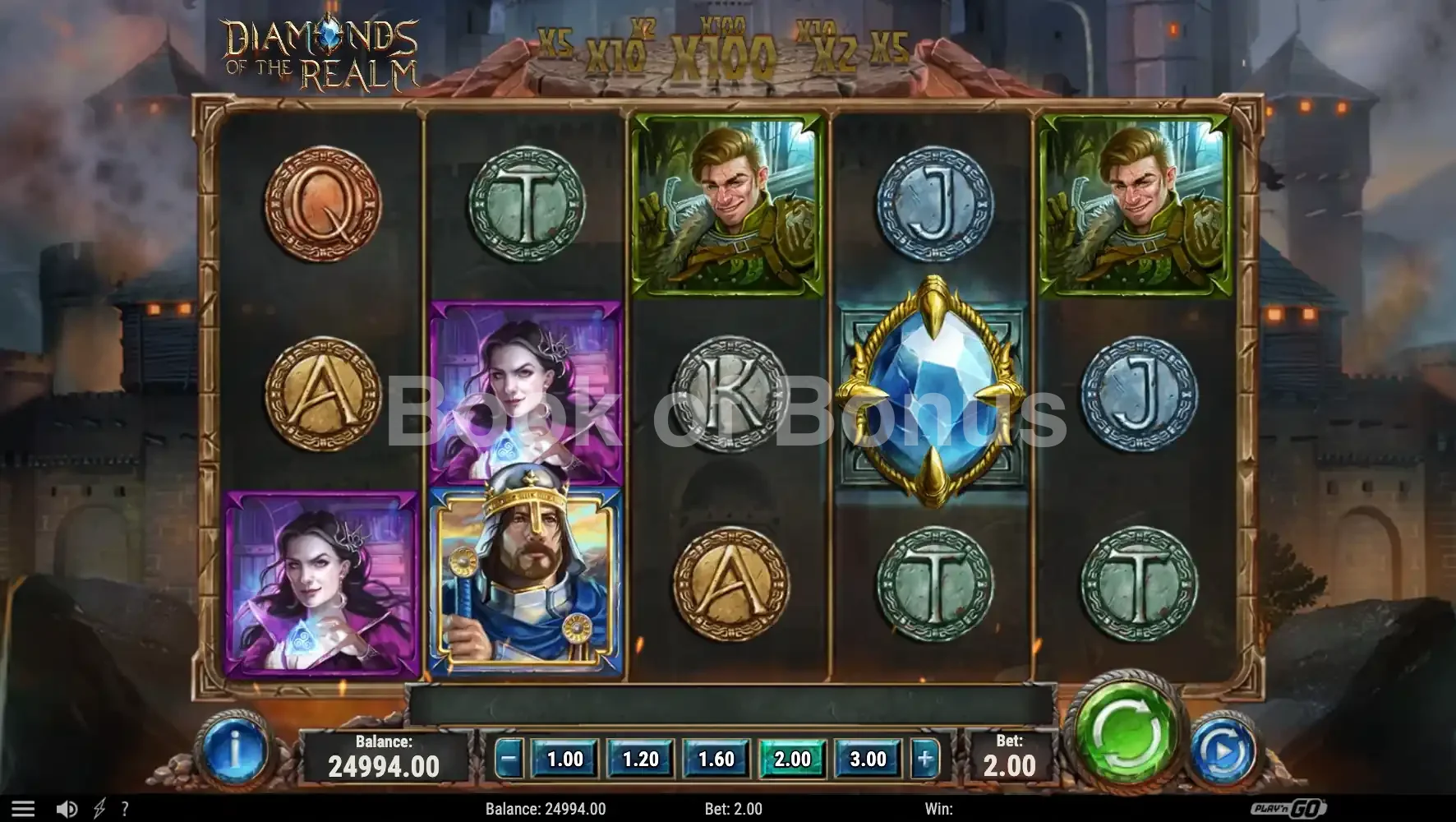 Diamonds of the Realm par Play'n GO - base game 2