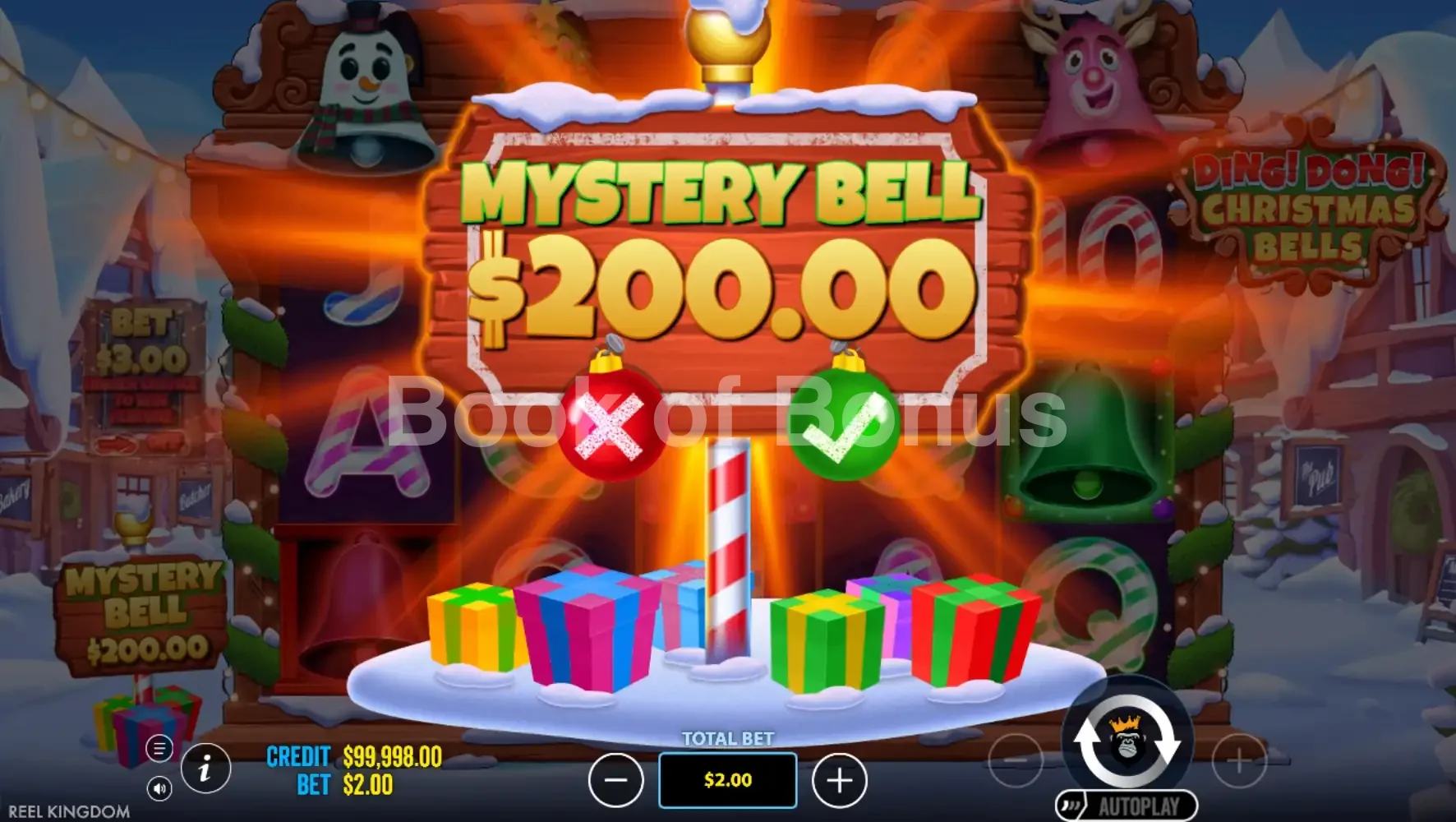 Ding Dong Christmas Bells par Reel Kingdom - menu d'achat de bonus et options