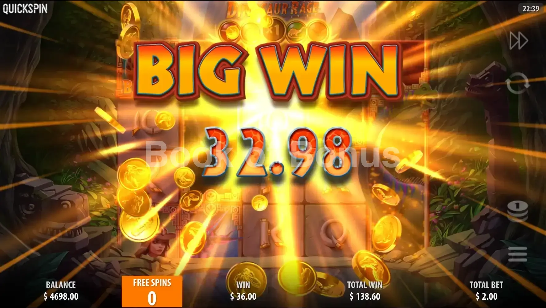 Dinosaur Rage par Quickspin - gros gain