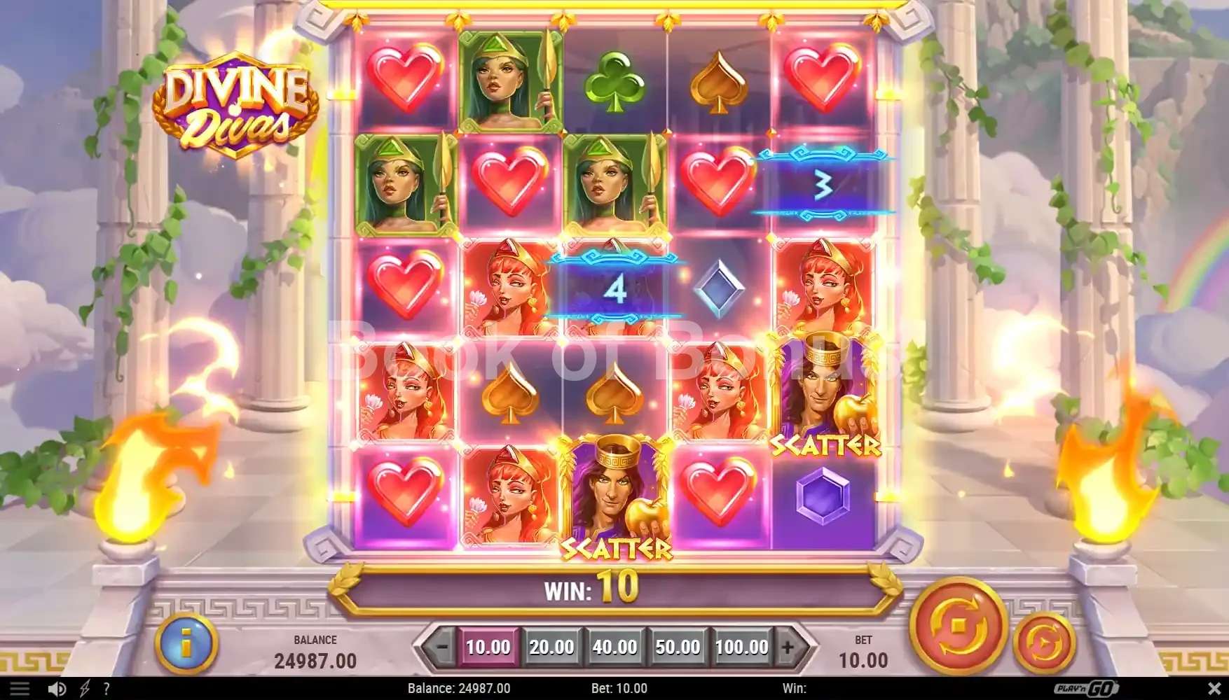 Divine Divas par Play'n GO - spin result