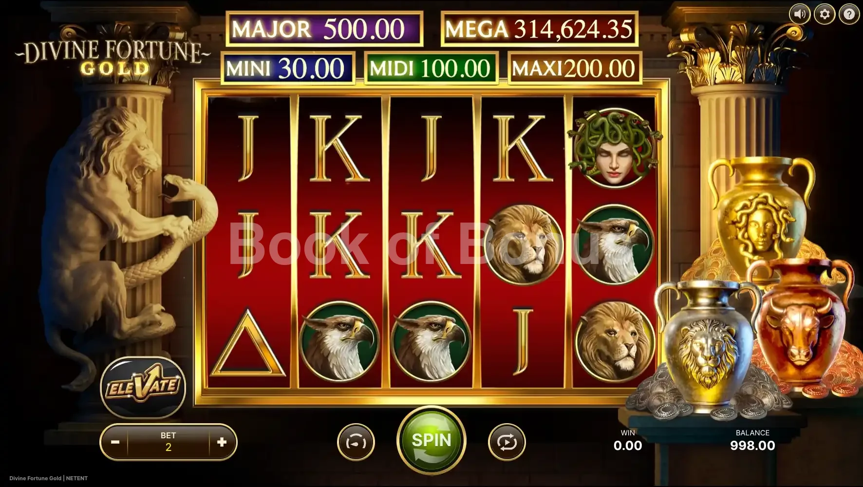 Divine Fortune Gold par NetEnt - jeu de base et disposition des rouleaux