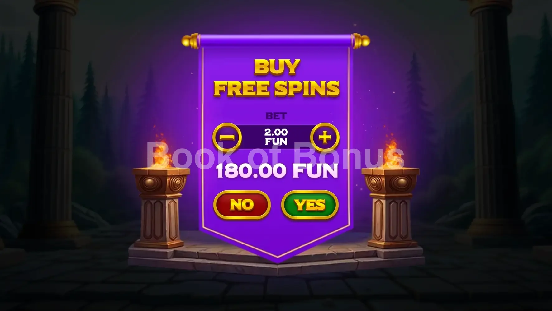 Dragon Queen Megaways par BGaming - menu d'achat de bonus et options