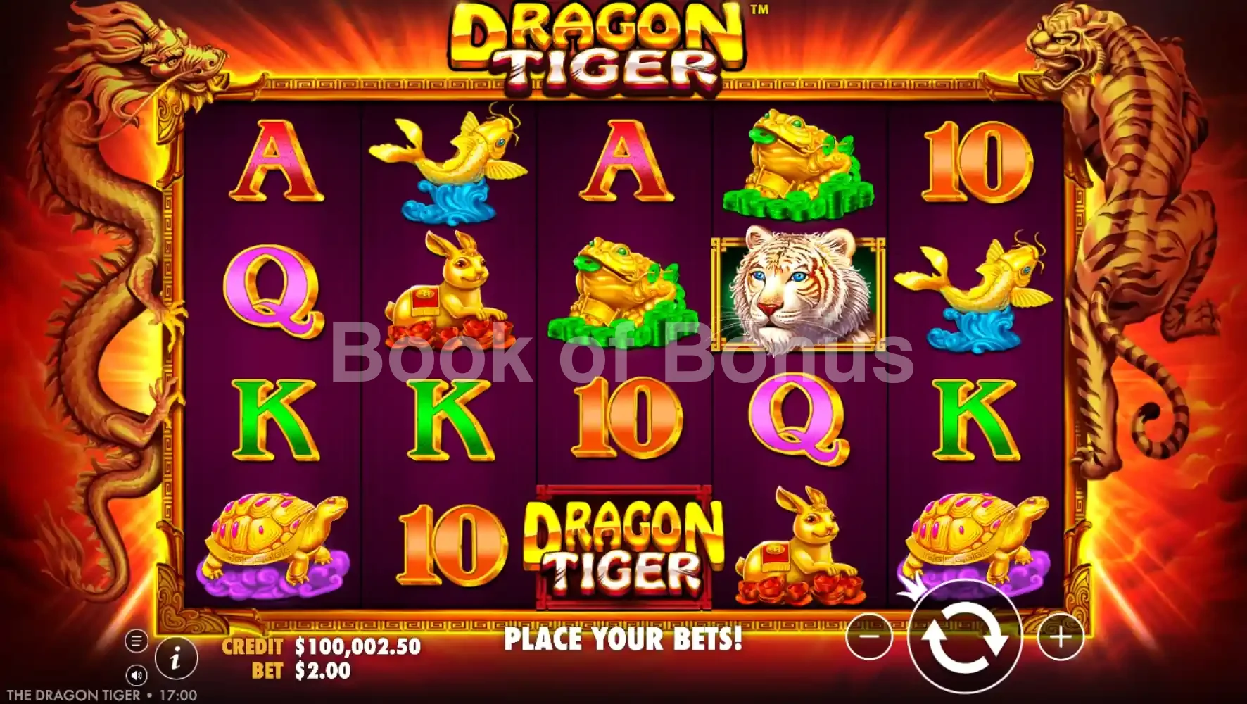 Dragon Tiger par Pragmatic Play - jeu de base et disposition des rouleaux