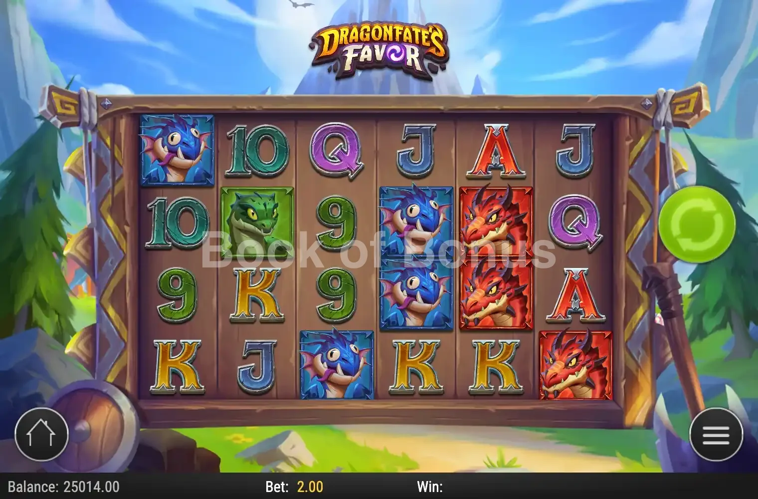 Dragonfate's Favor par Play'n GO - jeu de base et disposition des rouleaux