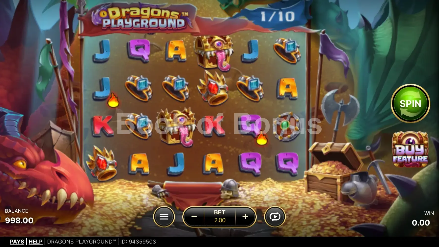 Dragons Playground par NetEnt - jeu de base et disposition des rouleaux