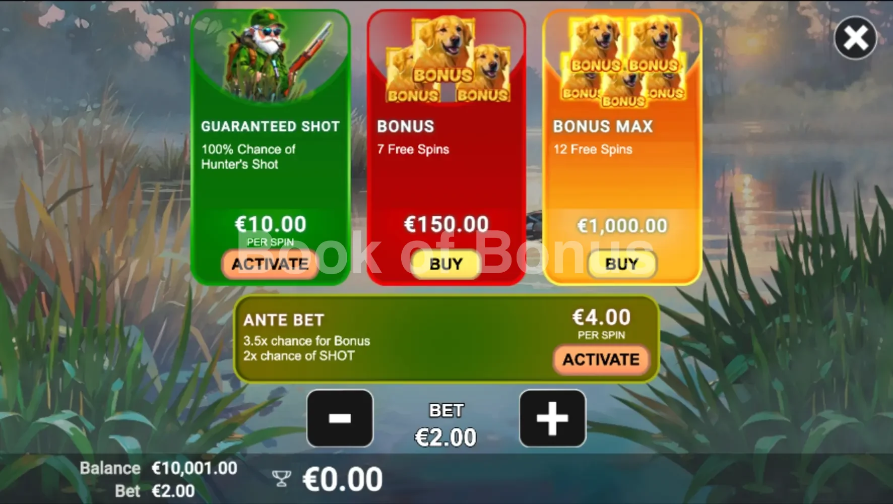 Achat de bonus Duck Hunt 500