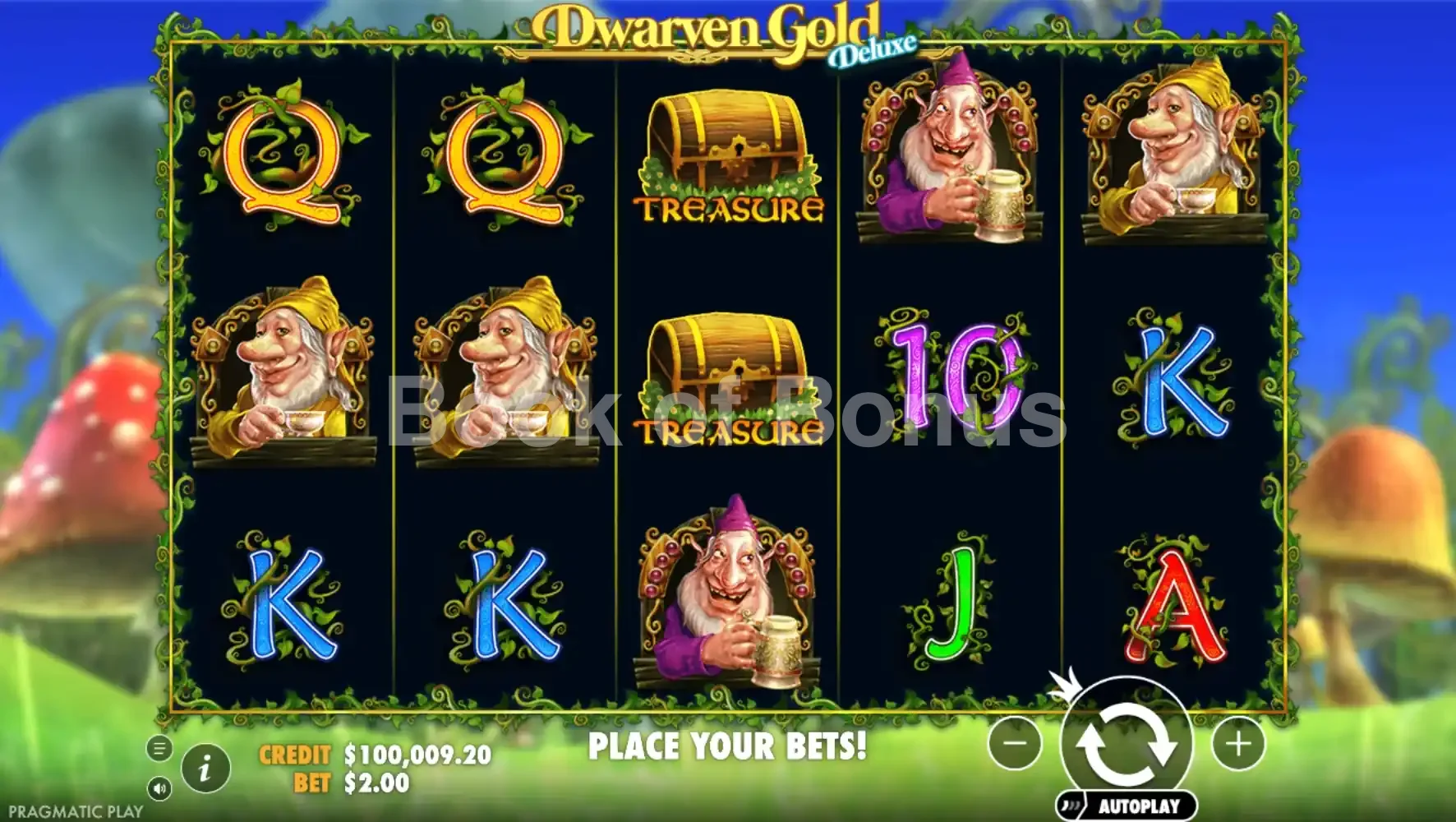 Dwarven Gold Deluxe par Pragmatic Play - jeu de base et disposition des rouleaux