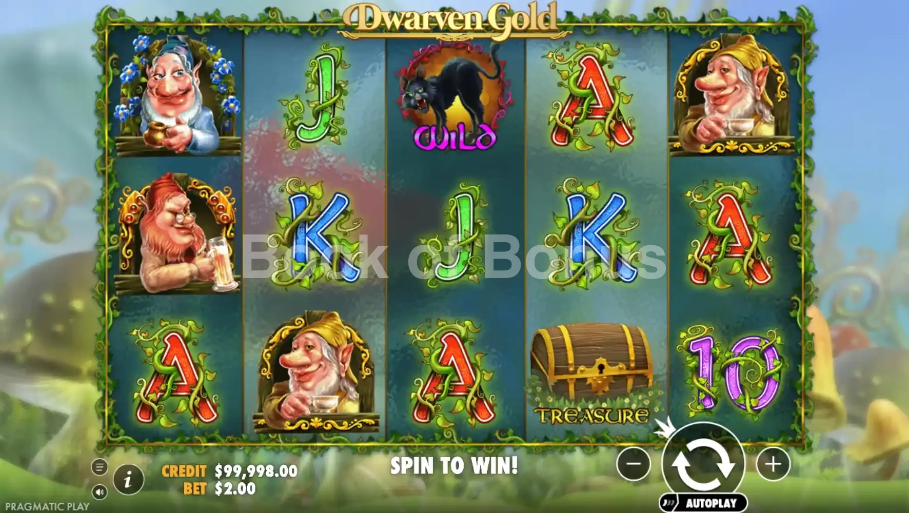 Dwarven Gold par Pragmatic Play - jeu de base et disposition des rouleaux