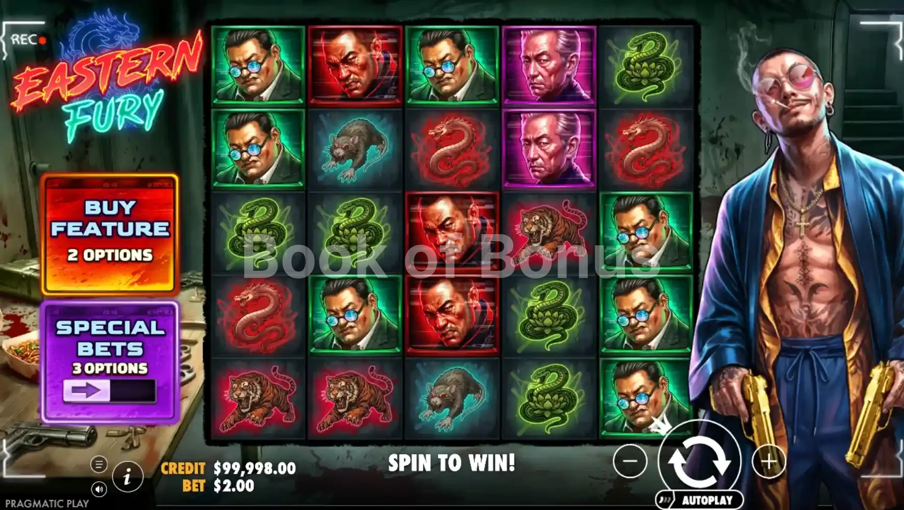 Eastern Fury par Pragmatic Play - jeu de base et disposition des rouleaux