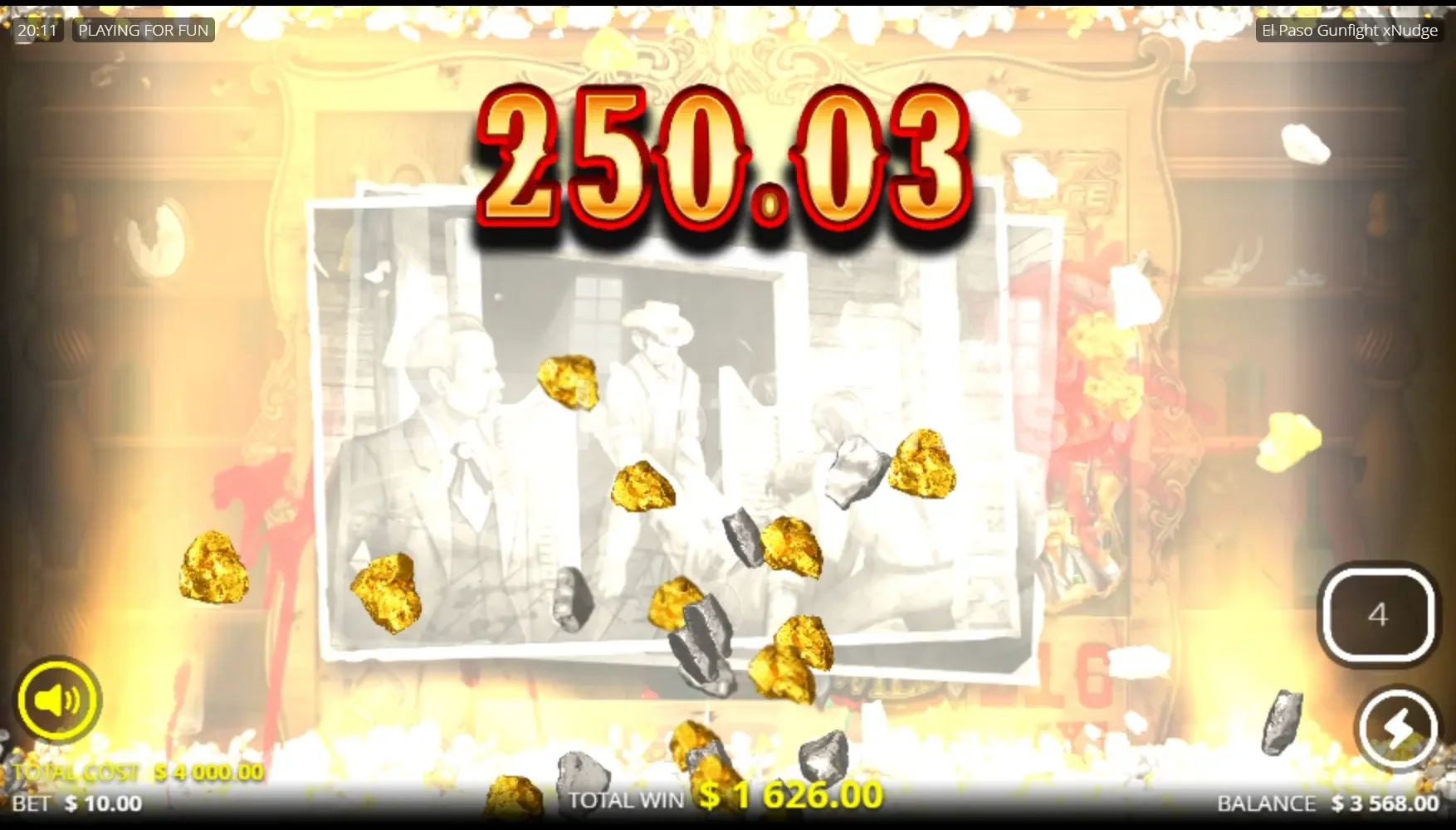 El Paso Gunfight xNudge par Nolimit City - gros gain