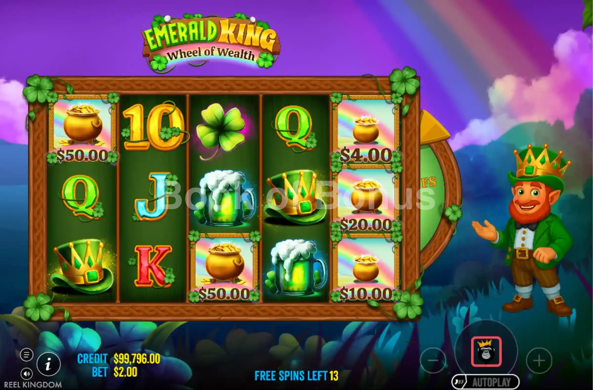 Tours gratuits Emerald King Wheel of Wealth