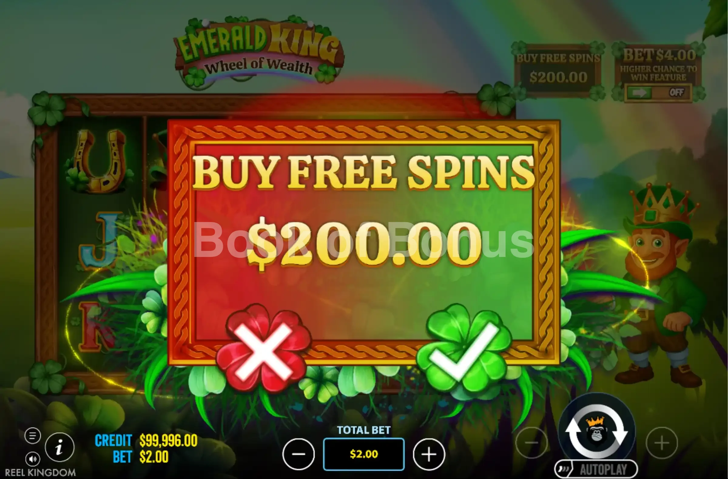 Achat de bonus Emerald King Wheel of Wealth