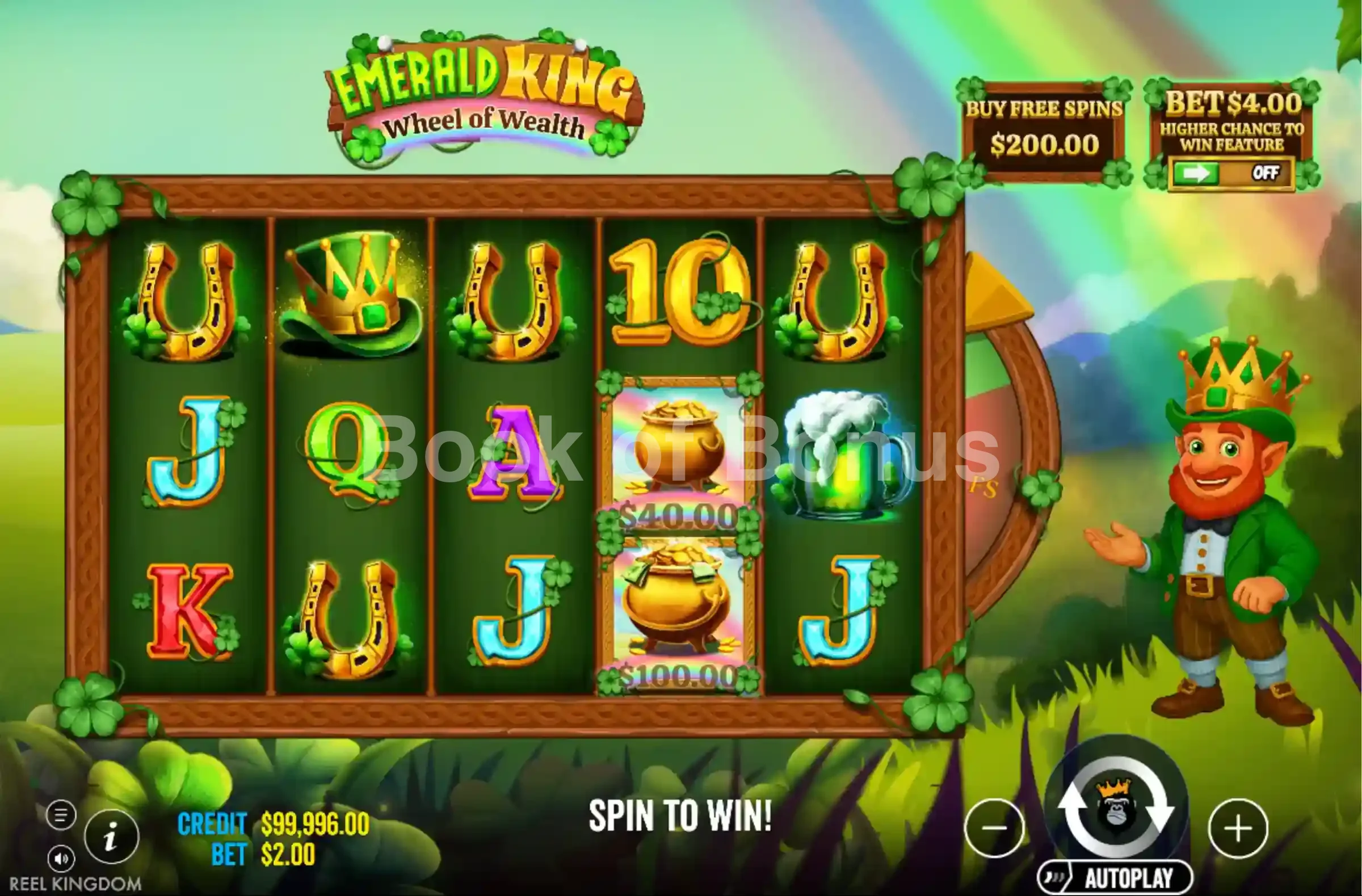 Jeu de base Emerald King Wheel of Wealth