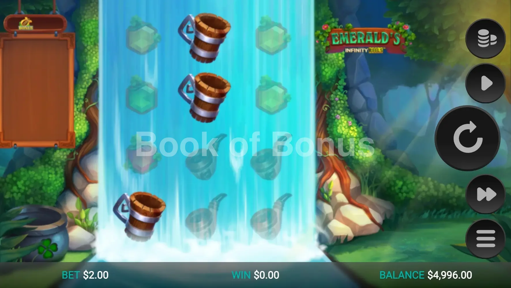Emerald's Infinity Reels par Relax Gaming - base game 2