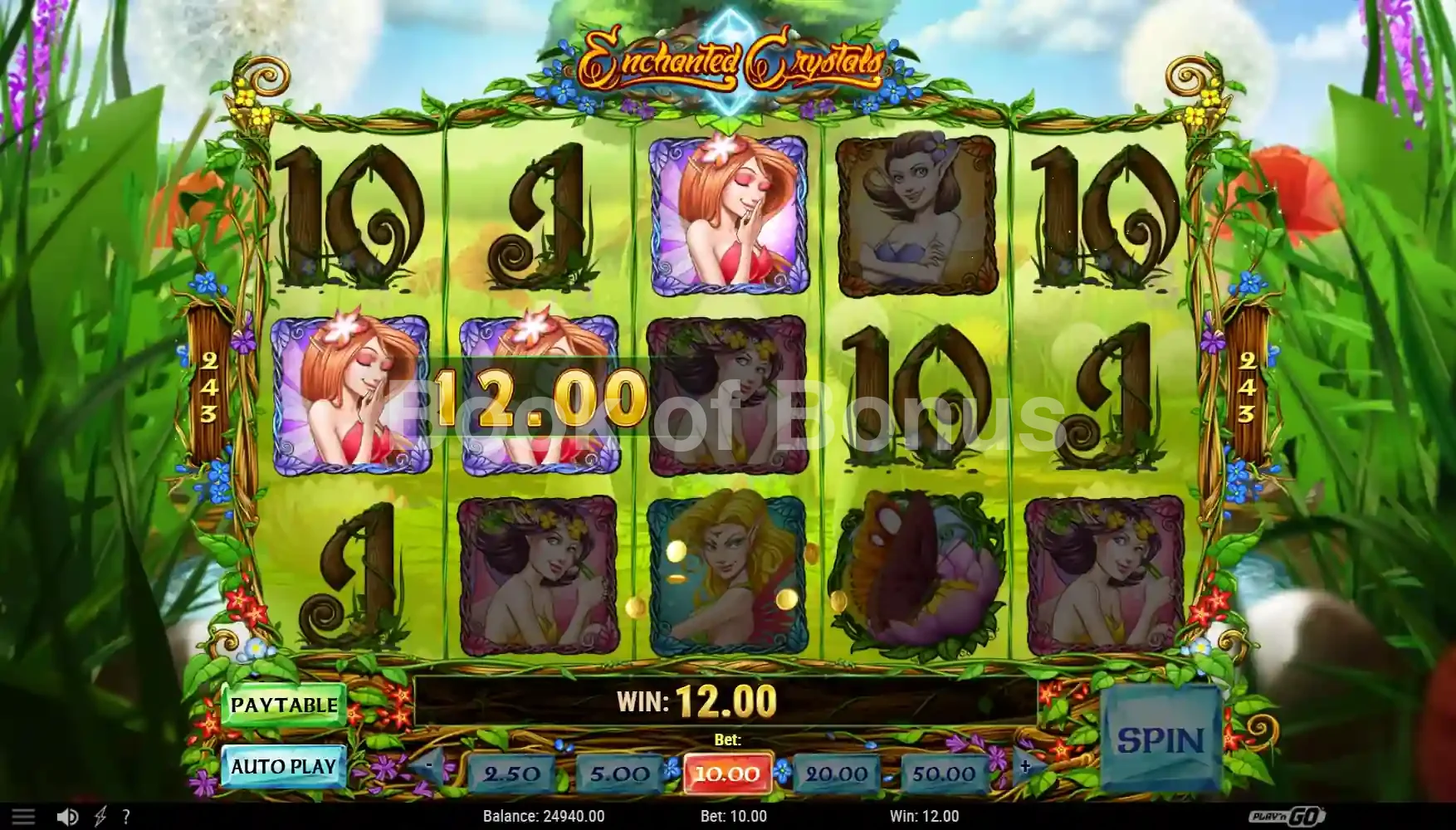 Enchanted Crystals par Play'n GO - spin result