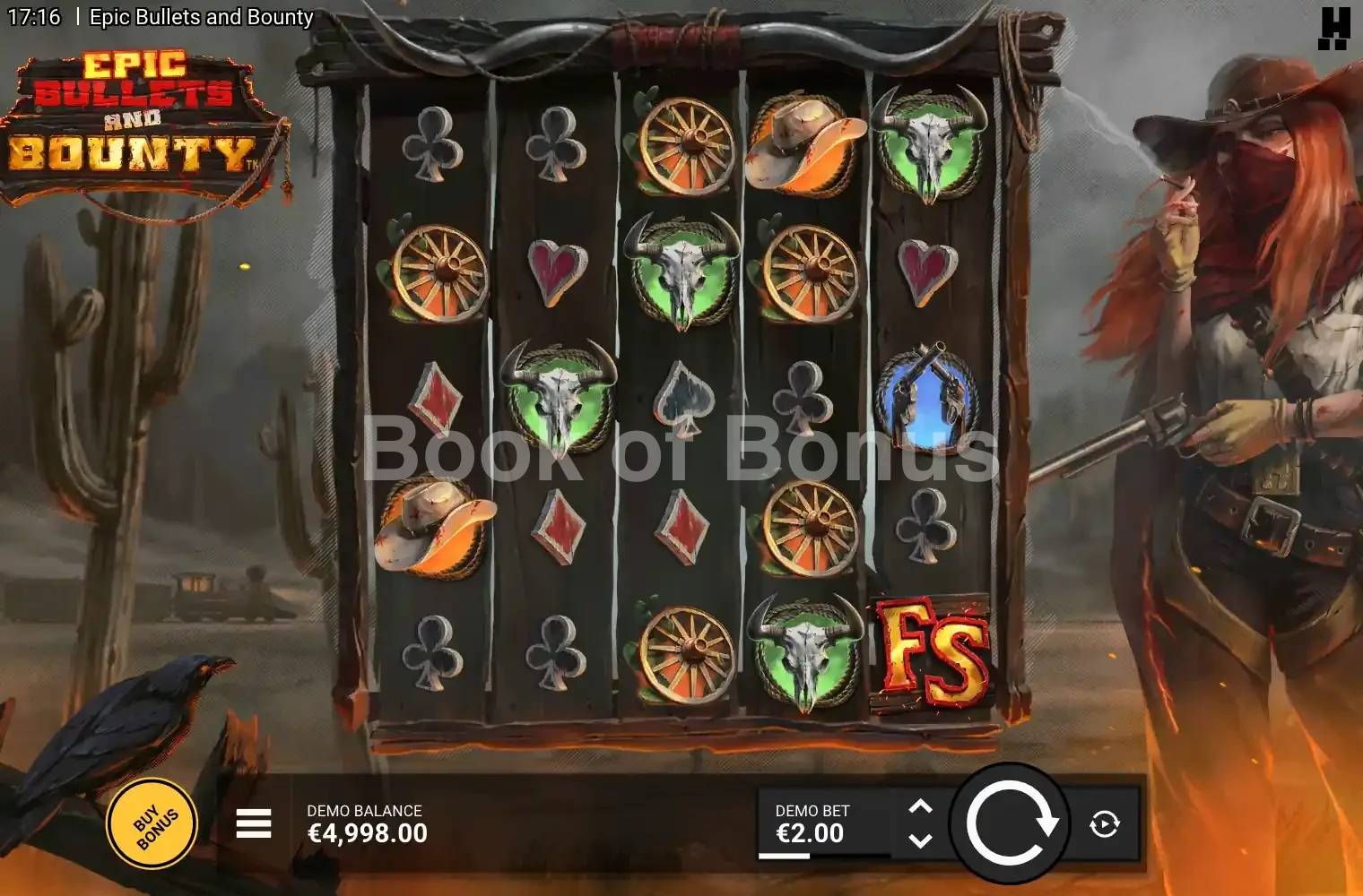 Epic Bullets & Bounty par Hacksaw Gaming - jeu de base et disposition des rouleaux