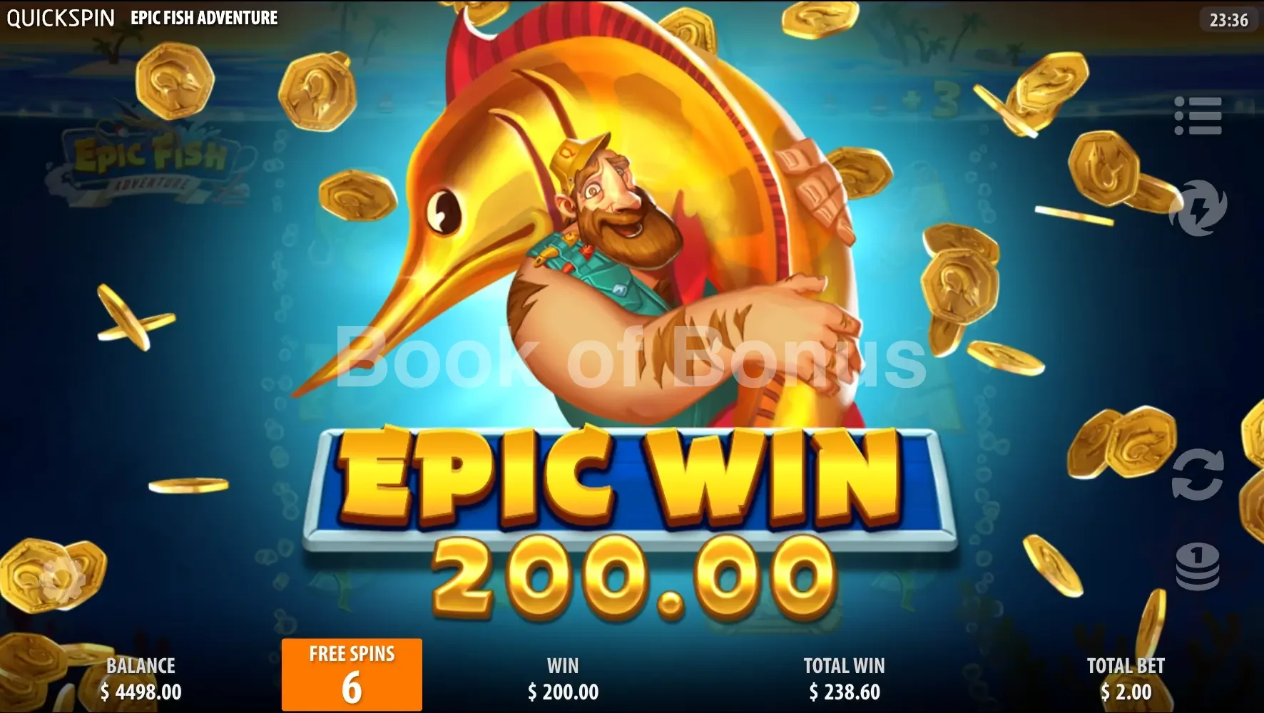 Epic Fish Adventure par Quickspin - gros gain