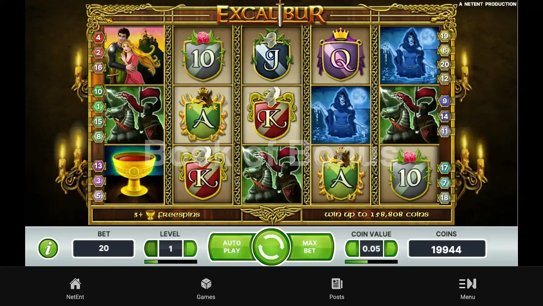 Excalibur par NetEnt - base game 2