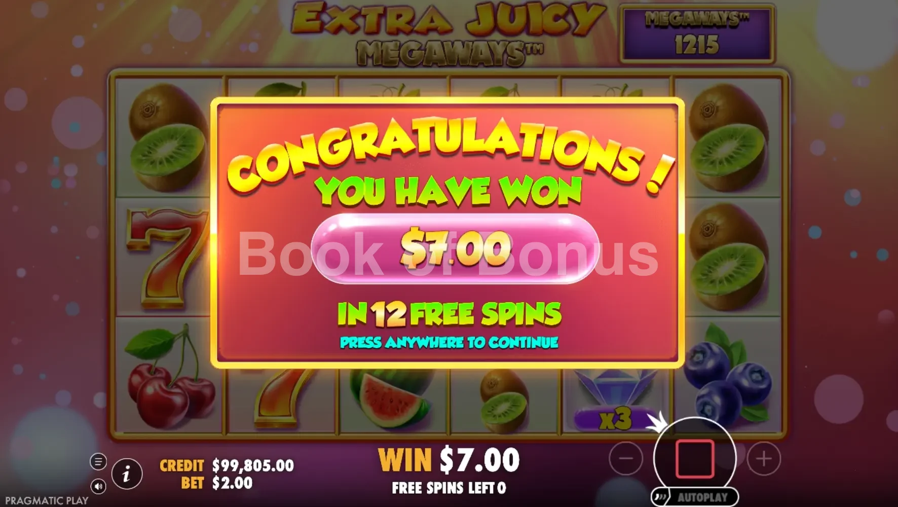 Grand gain Extra Juicy Megaways