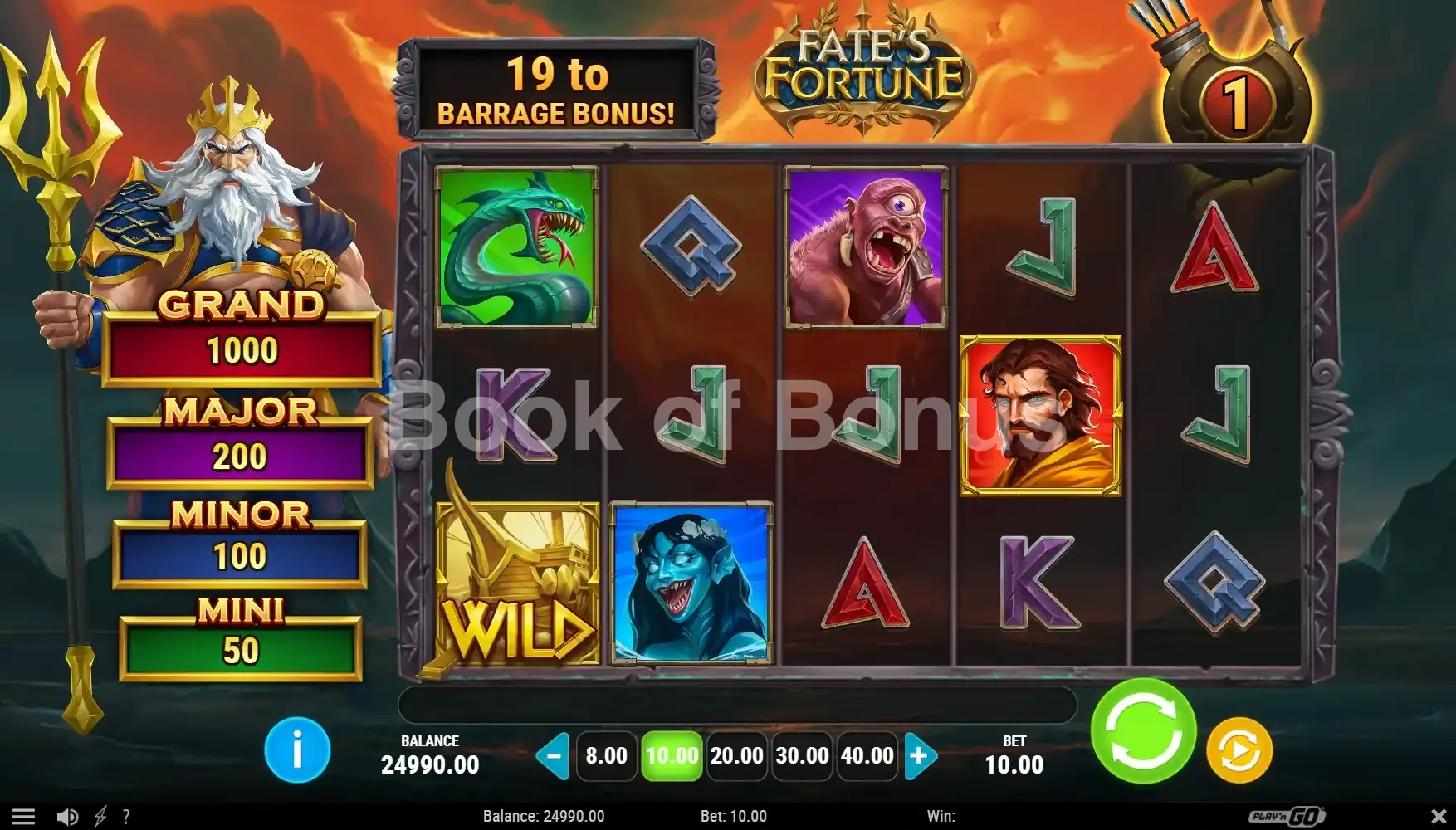 Fate’s Fortune par Play'n GO - jeu de base et disposition des rouleaux