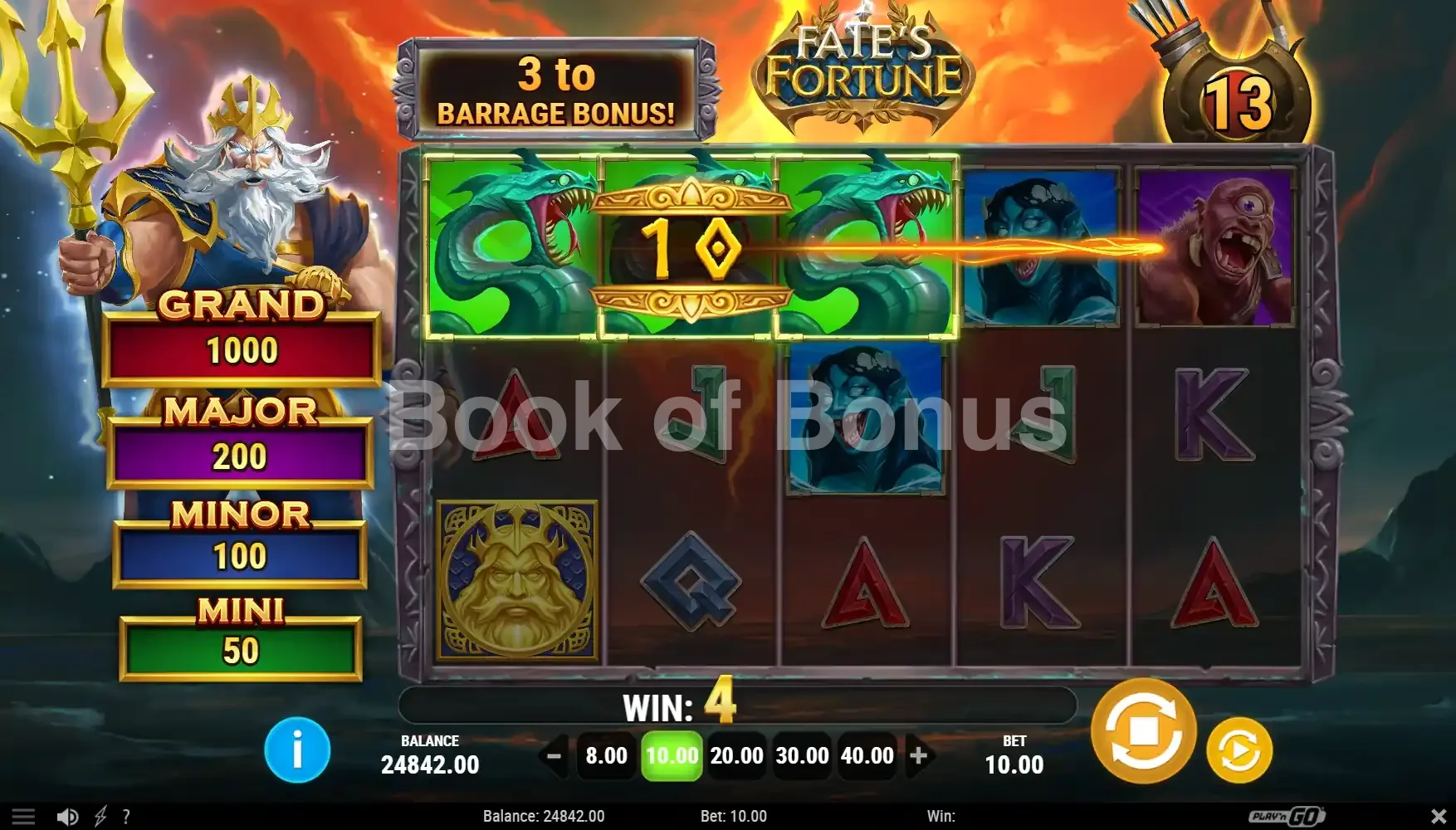 Fate’s Fortune par Play'n GO - spin result